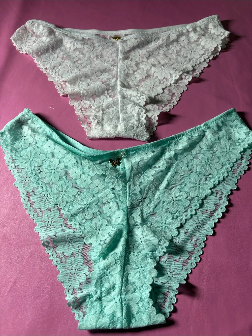 Lace Boyshort Panties in Black, White, Pink, and Mint - Floral Stretch Lace